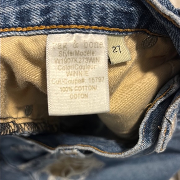 rag & bone Blue Distressed Jean Shorts - Picture 6 of 6